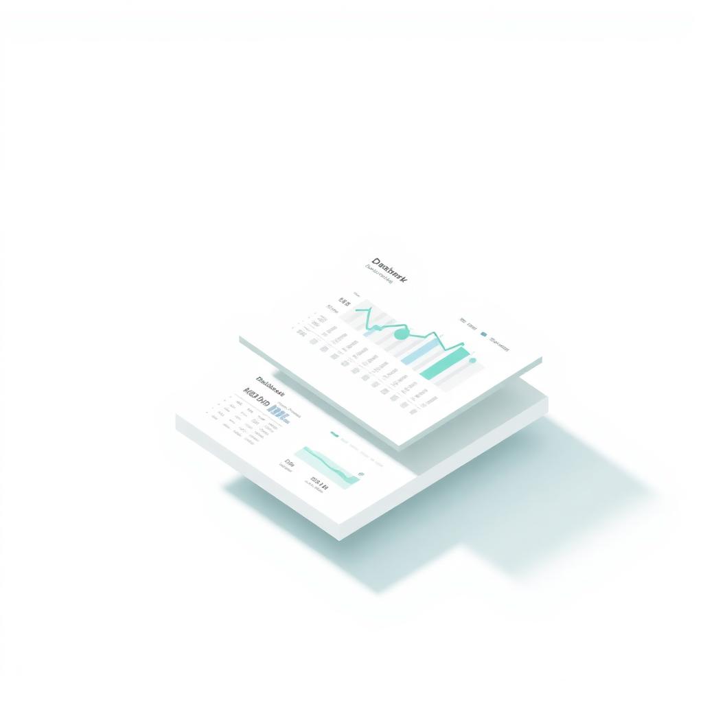 Isometric abstract dashboard illustration